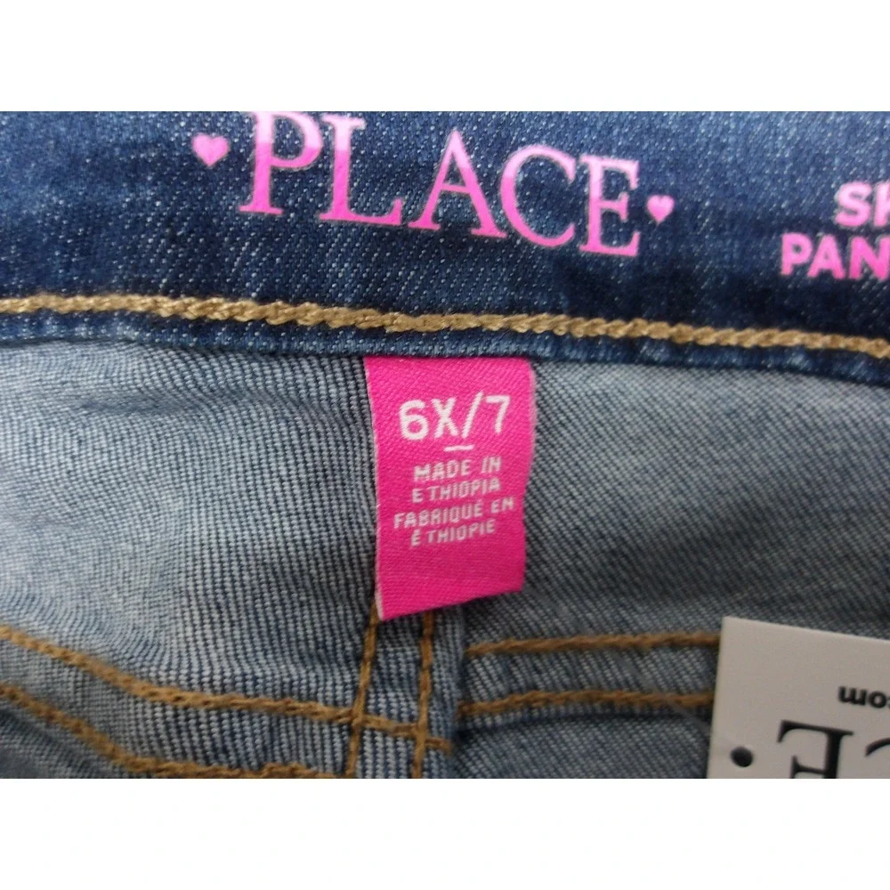 The Childrens Place Girls Dark Wash Denim Skimmer Bermuda Shorts Size6x/7 #26297